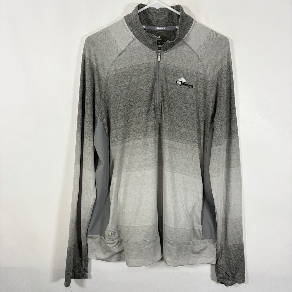 Adidas Golf Treetops 1/4 Zip Pullover Jacket Womens XXL 2XL Gray Thumbholes